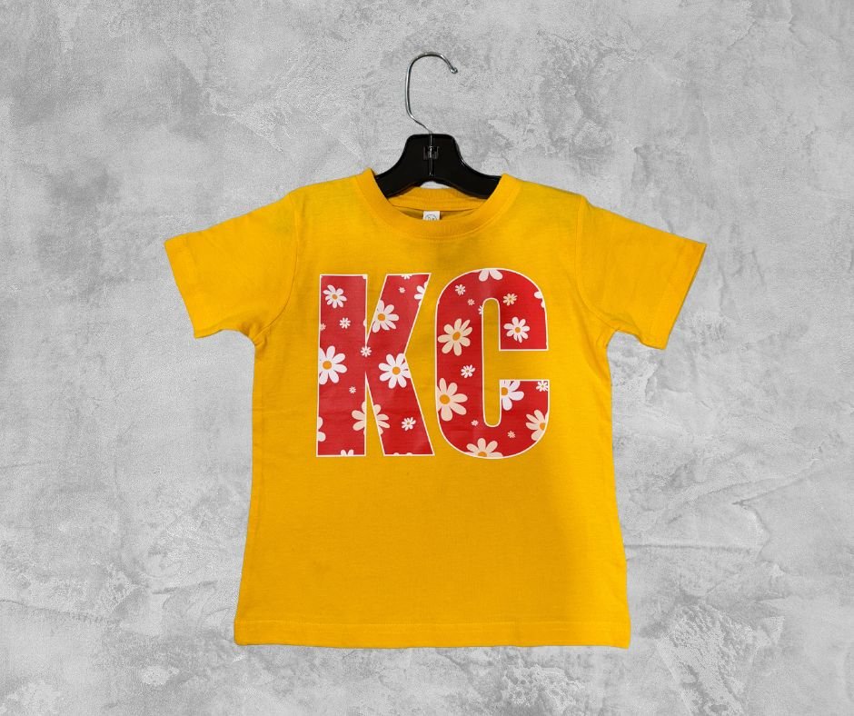 READY TO SHIP - Red & White Floral KC Yellow Tee (FINAL SALE) - Apparel & Accessories - The Red Rival