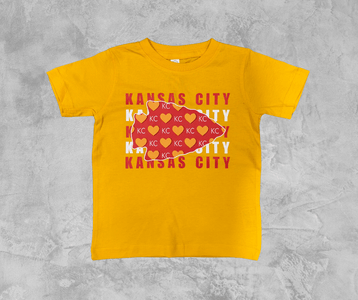 READY TO SHIP - Repeat Kansas City Heart Arrowhead Gold Tee (FINAL SALE) - Apparel & Accessories - The Red Rival