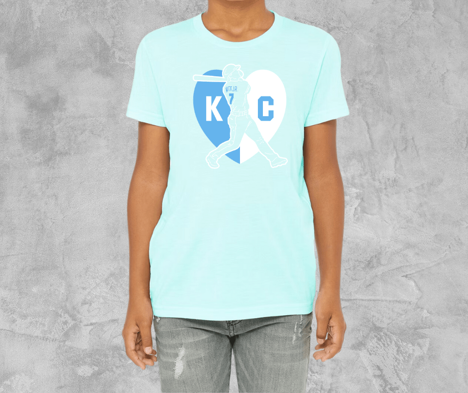 READY TO SHIP - Witt Jr KC Heart Ice Blue Tee (FINAL SALE) - Apparel & Accessories - The Red Rival