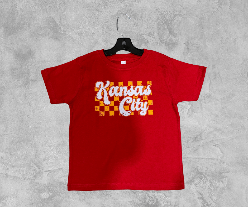 READY TO SHIP - Yellow Checkered Kansas City Red Tee (FINAL SALE) - Apparel & Accessories - The Red Rival