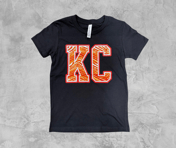 READY TO SHIP - Zebra KC Block Letters Black Tee (FINAL SALE) - Apparel & Accessories - The Red Rival