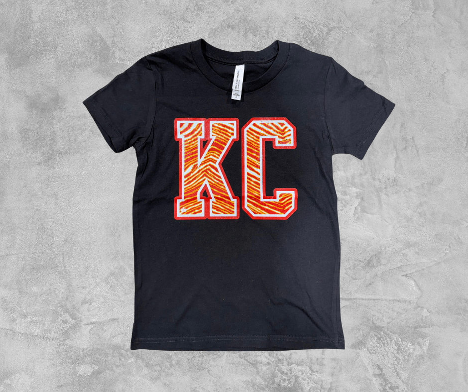 READY TO SHIP - Zebra KC Block Letters Black Tee (FINAL SALE) - Apparel & Accessories - The Red Rival