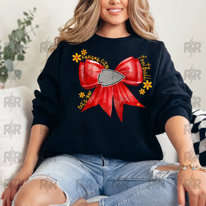 Red Bow Checkered Arrowhead Black Sweatshirt - Graphic Tee - The Red Rival