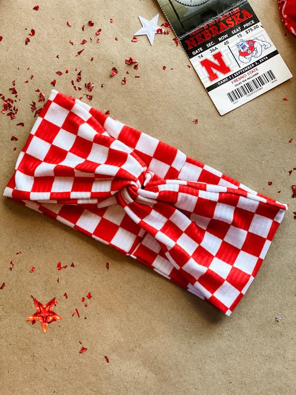 Red/White Checkered Turband - Apparel & Accessories - The Red Rival