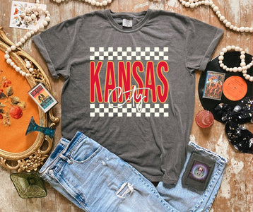 Retro Checkered Kansas City Pepper Tee - Graphic Tee - The Red Rival