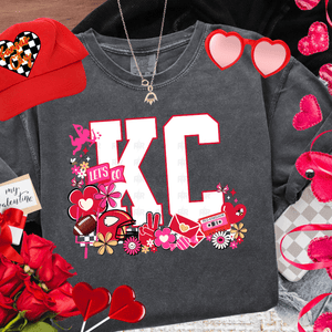 Retro KC Valentines Icons Charcoal Tee or Sweatshirt - Tees - The Red Rival