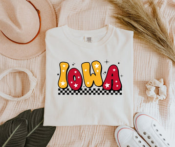 Retro Maroon & Gold Star Iowa Ivory Tee - Tees - The Red Rival