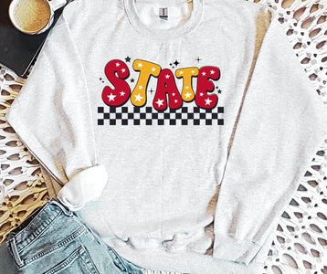 Retro Maroon & Gold Star STATE Ash Sweatshirt - Tees & Sweatshirts - The Red Rival