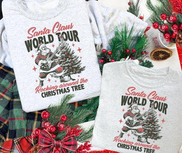 Santa Claus World Tour Ash Sweatshirt or Tshirt (FINAL SALE) - Wholesale - The Red Rival