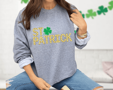 St Patrick Marquee Letters Grey Sweatshirt - Tees & Sweatshirts - The Red Rival