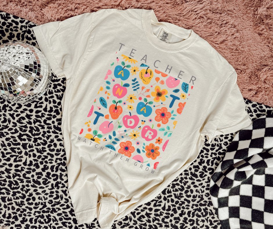 Teacher Wildflower Ivory Tee - Graphic Tee - The Red Rival