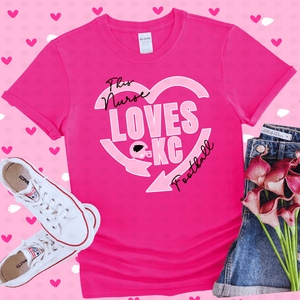 This CUSTOM NAME Loves KC Football Multiple Pink Styles (FINAL SALE) - Tees - The Red Rival