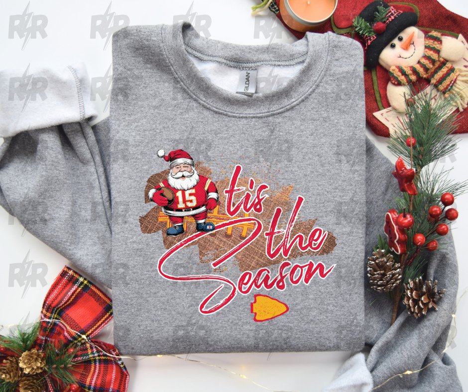 tis the Season KC Santa Grey Sweatshirt - Tees & Sweatshirts - The Red Rival