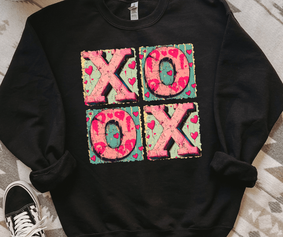 XOXO Squared Black Sweatshirt or Tee - Tees - The Red Rival