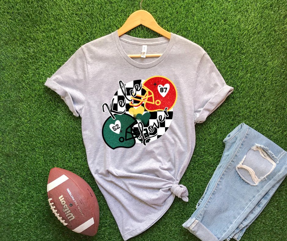 BLACK FRIDAY DEAL - Kelce Lover Checker Circle Grey Tee - The Red Rival