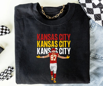 Kansas City Repeat Kelce 87 Black Sweatshirt - Wholesale - The Red Rival