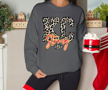 Leopard KC Strong Charcoal Sweatshirt - Wholesale - The Red Rival