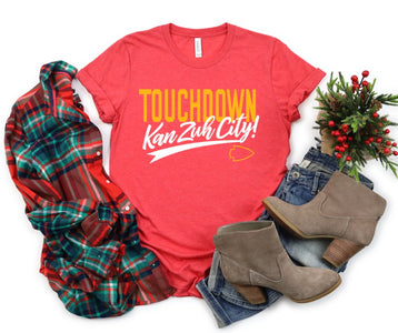 Touchdown Kansas City Heather Red Tee - Wholesale - The Red Rival